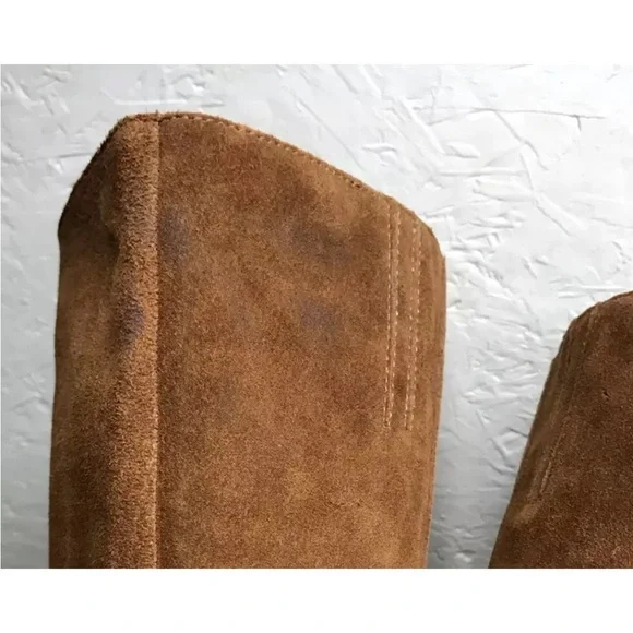EUC! FRANCO FORTINI Capri Size 11 Cognac Brown Suede Knee High Boots 3.5" Heel - Picture 10 of 13